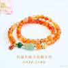 Pulsera Doble Círculo de Ágata Color Natural Hielo Guan Yu Pulsera de Aventurina Transmisión en Vivo Templo Venta al por Mayor S5082701