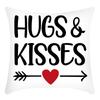 Funda de almohada de lino con impresión digital para San Valentín, estilo nórdico, para casa, sofá, oficina, funda de cojín de amor