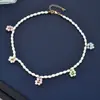Venta Directa de Fábrica Personalizada Collar Coreano Fresco y de Moda con Flores Dulces y Perlas Collar para Niña Linda Collar Elegante de Perlas