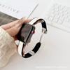 Correa ajustable con hebilla magnética plateada inteligente para reloj Apple S9 de silicona y cuero Apple Watch 8/7