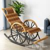 Mecedora de Ratán para Adultos, Silla Perezosa para Siesta en Sala de Estar y Balcón, Silla de Ocio para Personas Mayores, Mecedora para el Hogar al por Mayor
