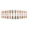 Unhas Postiças Cor Nude Estilo Francês com Glitter Dourado Formato Amêndoa, Peças de Unhas Postiças Transfronteiriças, Peças de Nail Art Prontas, Atacado Transfronteiriço