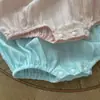 INS Verano Bebé Niña Estilo Princesa Bordado Combinación de Colores Manga Corta Sombreros Traje de Gateo para Bebé