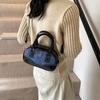 Bolsa de boliche estilo ocidental retrô com cores contrastantes para mulheres 2025, nova bolsa de ombro da moda, bolsa transversal da moda
