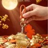 Venta Caliente Año del Cordero Tener Dinero para Gastar Llavero Dorado Oro Puro 999 Correa para Teléfono Colgante de Bolso Empaque de Caja de Regalo Regalo para Conducir