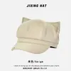 Gorra de visera de estilo newsboy de alta gama, moderna y genial, de nicho, con orejas de gato, para niñas coreanas, adecuada para primavera y otoño, hace que la cara se vea más pequeña, sombrero infantil lindo y divertido estilo caricatura