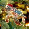Amazon Nuevo 2026 Navidad Colgante Acrílico Animal Sombrero de Navidad Transfronterizo Decoración Árbol de Navidad Colgante Venta al por Mayor