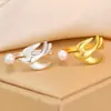 Anillo de Pájaro y Perla de Diseño de Nicho Francés para Mujer, Nuevo Estilo Chino Estilo Fresco Anillo para Dedo Índice de Gama Alta Accesorios de Gama Alta
