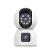 Cámara de Vigilancia de Doble Lente, Cámara de Vigilancia Pan-Tilt de Doble Cámara, Cámara de Vigilancia para el Hogar Wifi, Luz Nocturna de Doble Luz