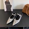Zapatillas de Plata con Tacón de Cuña de Estilo Nicho para Mujer Verano 2025 con Sandalias de Estilo Elegante para la Noche y Faldas