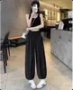 Pantalones tipo linterna estilo japonés para mujer, Pantalones finos de seda de hielo Yamamoto para primavera y verano, Pantalones harén cropped holgados que estilizan, Pantalones deportivos plisados