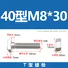 Tornillos Tipo T de Acero Inoxidable 304, Pernos Ranura T, Pernos Tipo T de Acero Inoxidable Roscados M5M6M8M10