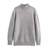 Exportación Transfronteriza Otoño e Invierno 2025 Estilo Europeo y Americano Pulóver de Moda para Mujer de Cuello Semialto Manga Larga Suéter de Punto Suave para Mujer
