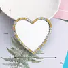 2025 Novo Espelho de Coração DIY Acessórios de Joias para Celular Diamante Pérola Flor Lente Materiais de Beleza para Celular