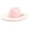 Chapéu Jazz de Aba Larga Cruzado Outono/Inverno 2023 Feminino Aba de 10cm Camurça Coração de Pêssego Top com Franja