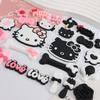 Kk Gato Preto Rosa Gravata Borboleta Gato Plástico Macio Acessórios DIY Capa de Celular Chinelos Decoração iPad Copo de Água Patch de Joia