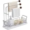 Estante para trapos de cocina, estante de almacenamiento, organizador de encimera para esponjas y trapos, estante escurridor de acero inoxidable para bolas de lana de acero de fregadero