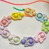 Anillo de Cuentas con Orejas de Gato DIY Cadena para Teléfono con Pintura en Spray y Laca Cadena Hecha a Mano Joyería Accesorios de Aleación Colgante Aleación de Zinc Laca