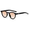 K-Style of Sunset Color Retro Sunshade Rosto Pequeno Formato Côncavo Armação Redonda Óculos de Sol Femininos Óculos de Sol de Prescrição para Miopia