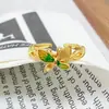 Anillo Abierto Serie Mariposa Goteo de Esmalte Vintage, Exquisito y de Alta Gama, Anillo Apilable de Lujo Ligero para Mujer