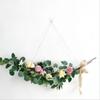 Guirlanda de Flores Artificiais Folhas de Eucalipto Flores Falsas Quarto Casamento Decoração Floral de Parede Pendurada Flores de Parede Alta Simulação