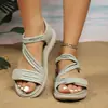 Sandalias para mujer de talla grande transfronterizas 2026 nuevo modelo de verano con cierre de velcro, zapatos casuales para mujer, sandalias deportivas ligeras de suela gruesa