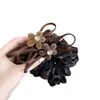 Diseño simple, estampado floral, moño, liga grande para el cabello para mujer, accesorio de alta gama para el cabello, diadema para coletas y recogidos
