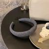 Tecido Jeans Totalmente Bordado com Pedras Cabeça Top Headband Feminina Novo Estilo 2024 Verão de Aba Larga Headband Presilha de Cabelo Headwear Versátil
