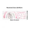 Pegatina de Pared Adhesiva de Conejito Cálido y Lindo Estilo de Dibujos Animados Rosa Arcoíris Femenino Pegatina Decorativa Br93567