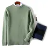 Suéter Grueso de Lana de Invierno para Hombre, Nuevo Suéter Pulóver Casual de Color Sólido con Cuello Redondo, Camisa Base de Punto de Cachemira Holgada