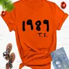Moda europea y americana 2025 1989ts camiseta redonda simple estampada para hombre y mujer europea y americana