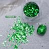 Manicure de Celebridade da Internet Piscando Coreano Lantejoulas Grandes Joias Verde Fruta Fresca Hexagonal Glitter Fino Arte de Unhas Lantejoulas Acessórios