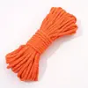Corda de Poliéster-Algodão Monocromática 4mm Corda Trançada Artesanato DIY para Joias Pingente de Corda de Algodão Artesanato de Tecelagem Chaveiro 48 Cores