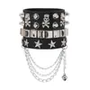 Pulseira de Corrente Estilo Punk Popular Tendência Transfronteiriça Amazon Pulseira Personalizada para Homens Pulseira de Pulso Hip Hop Joia com Rebites