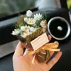 Ambientador de Coche para Decoración de Rejilla de Aire Acondicionado, Ramo Creativo de Flores Eternas, Adorno de Perfume para Coche, Rosa Atardecer Fragante