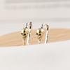 Pendientes de plata de ley 925 con diseño de calavera dorada y cara antigua, estilo vintage, de Rey del Ciervo Dorado. Pendientes de mujer. Joyas de plata.