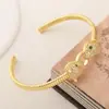Pulsera Feliz Cadena de Circonita Personalizada Estilo Nuevo para Mujer Chapado Europeo y Americano Oro de 18K Cabeza de Leopardo Pulsera Abierta Joyería