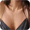 Collar de Cuentas de Tendencia Europea y Americana Transfronterizo Nuevo LaYered Cadena Colgante Cadena Joyería Simple Elegante Fiesta Fiesta Mujeres