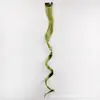 Extensiones de Cabello de Color Verde Claro Transfronterizas, Estilo Europeo y Americano Clip-In Cabello Largo Rizado, Extensiones de Cabello de Colores, Fibra Sintética Pieza Única Cabello Rizado