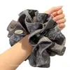 Goma de Pelo de Encaje a Cuadros Coreana para Mujer 2025 Nueva Goma de Pelo Estilo Ins Accesorio para Moño Grande Flor para el Cabello