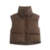 Atacado de Vestuário Feminino para Comércio Exterior em Estoque do Fabricante Nova Coleção 2025 Estilo Europeu e Americano Vest com Gola Alta Multicor 9 Cores