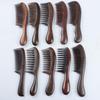 Atacado de fábrica produtos de segunda classe 18-20cm Forma de pente de madeira Ébano pente de cabelo cabo de bola pente de madeira de dente fino pente de cabelo