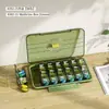 Caja de subenvasado de medicamentos portátil de siete días para llevar, para tres comidas al día, caja recordatoria para tomar medicamentos, dispensador de medicamentos de gran capacidad