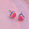 Aretes Dopamina Caramelo Arcoíris Amor Estrella Diseño Nicho para Mujer Personalidad Aretes Únicos Nuevo Estilo 2025