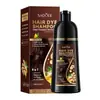 Tinte de pelo negro natural OEM. Tinte para el cabello de extracto de planta. Tinte de cabello casero para cubrir las canas. Fabricante personalizado de marca blanca