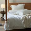 Conjunto de Quatro Peças Estilo B&B Cor Lisa Simples Toque de Cânhamo Algodão Aba Larga Bordado Adequado para Todas as Estações Capa de Edredom Roupa de Cama 1,8m
