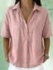 Nova Roupa Feminina de Verão 2026, Camisa Lisa de Manga Curta com Lapela, Solta e Confortável, Camisa Branca para Mulheres, Toque de Alta Qualidade