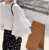 Comercio Exterior Japonés y Coreano Nuevo Bordado Costuras Rayadas Camiseta de Encaje de Algodón Holgada Versión Grande T
