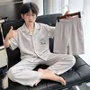 Pijama de Tres Piezas para Niños Verano Algodón Delgado Nube Estilo Nuevo 2026 Ropa de Casa con Cardigan de Solapa para Niños Manga Corta