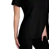 Novo Lançamento de Cor: Tops Esfoliantes Elásticos de Secagem Rápida em Tamanhos Grandes, Uniformes para Médicos e Enfermeiros, Conjuntos de Cor Sólida, Leves, Casuais e Confortáveis